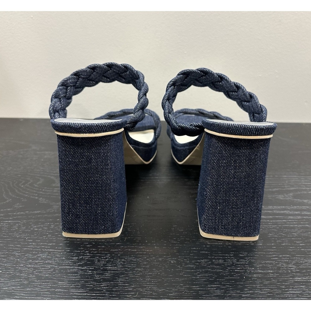 Dolce Vita Women's Chunky Platform Braided Mule Sandals Denim Heel Block Sz 10 - Picture 4 of 5